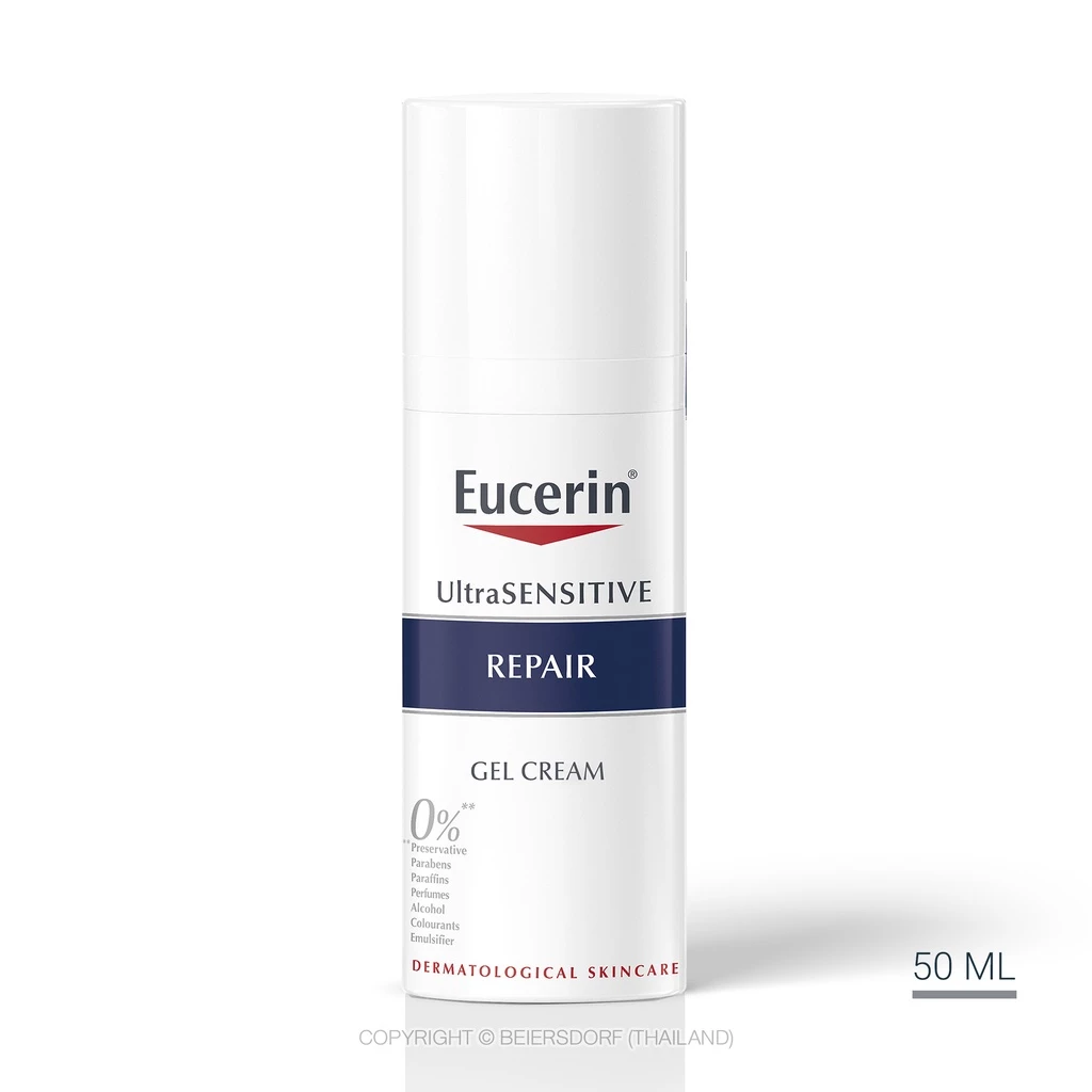 Eucerin UltraSENSITIVE REPAIR GEL CREAM 50 ML ยูเซอริน ครีมบำรุงผิวสำหรับผิวแพ้ง่าย ลดผิวแห้ง แดง ระคาย มอยเจอร์ไรเซอร์