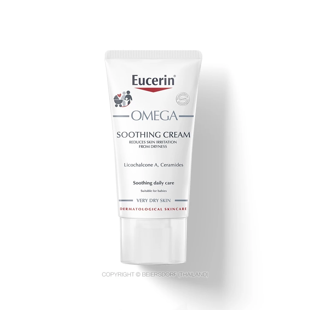 Eucerin OMEGA SOOTHING CREAM 50 ML ยูเซอริน ครีมบำรุงผิวสำหรับผิวแพ้ง่าย ลดผิวแห้ง แดง ระคาย