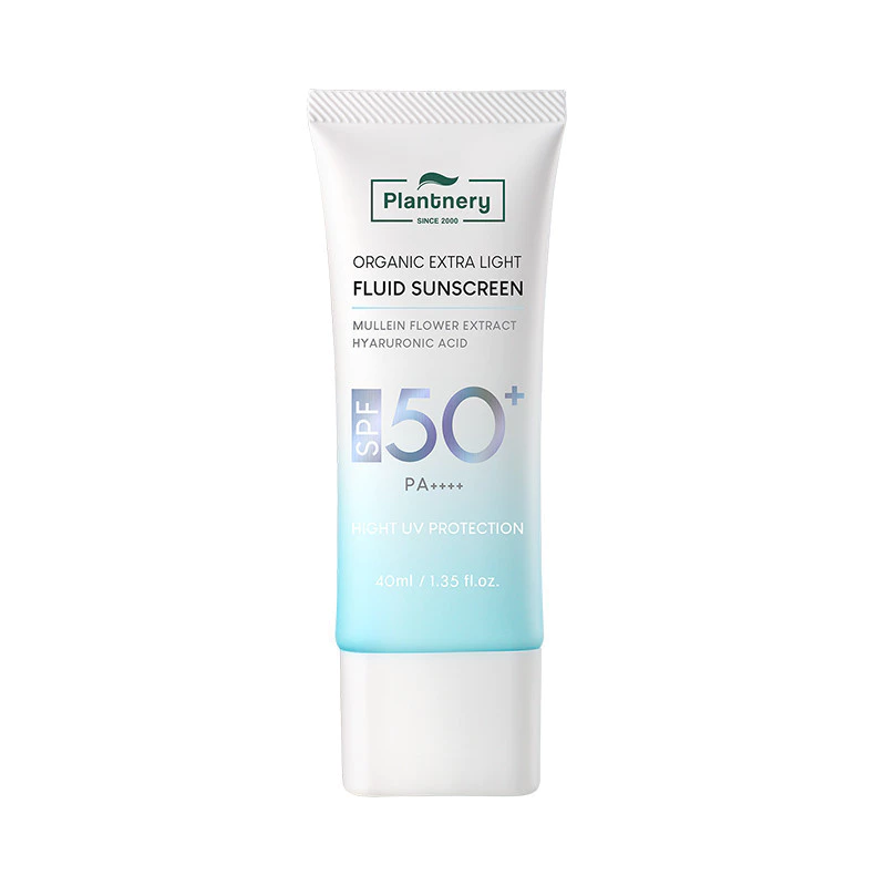 Plantnery Organic Extra Light Fluid Sunscreen SPF50+ PA++++ กันแดดเนื้อเซรั่มฟลูอิด สัมผัสเบาสบายผิว ซึมไว