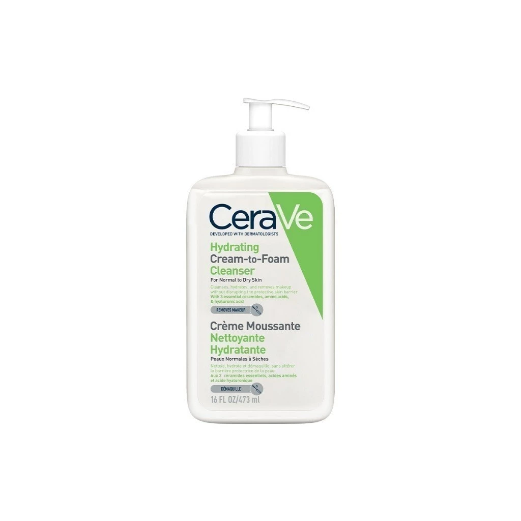 เซราวี CERAVE HYDRATING CREAM-TO-FOAM CLEANSER คลีนเซอร์ล้างเครื่องสำอาง 473ml.
