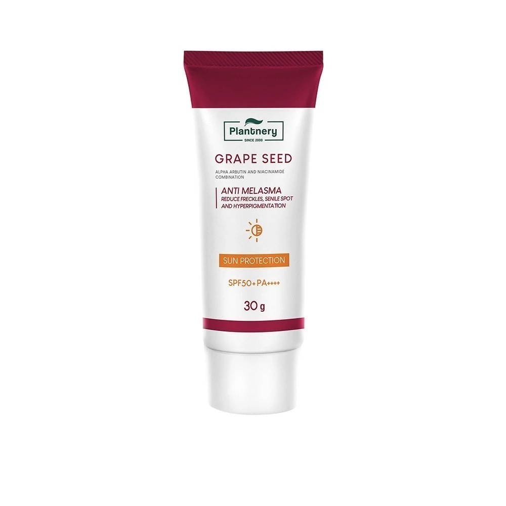 Plantnery Grape Seed Sunscreen Cream SPF50+ PA++++ 30 g ครีมกันแดด ปกป้องผิวจากแสงแดด ฝ้า กระ จุดด่างดำ