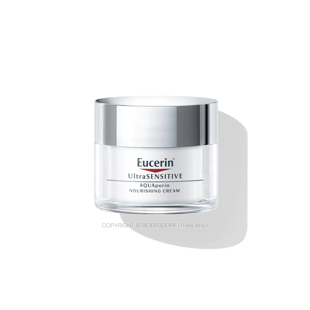Eucerin UltraSENSITIVE AQUAPORIN NOURISHING CREAM 50 ML ยูเซอริน ครีมบำรุงผิวหน้า บำรุงผิวแห้งขาดน้ำ สำหรับผิวแพ้ง่าย