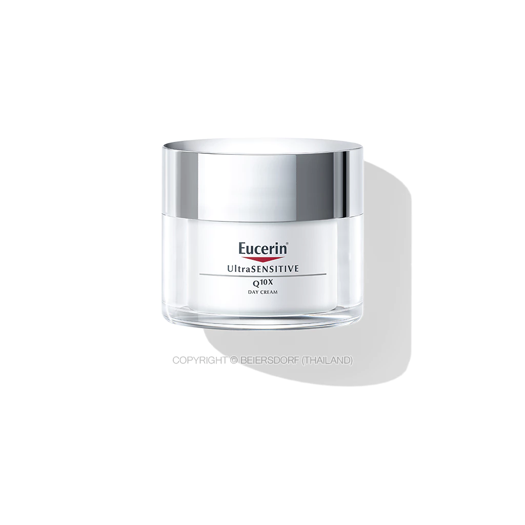 Eucerin UltraSENSITIVE Q10X DAY CREAM 50 ML ยูเซอริน ครีมบำรุงผิวหน้า สำหรับผิวบอบบางแพ้ง่าย
