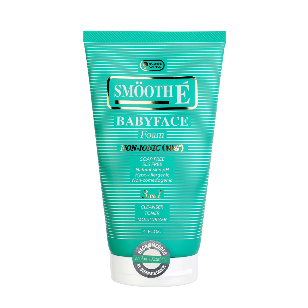 Smooth E Babyface Foam สมูทอี เบบี้เฟส โฟม pH5 ลดสิวผิวแข็งแรง สำหรับคนผิวมัน เป็นสิว 2 / 4 / 8 Oz.