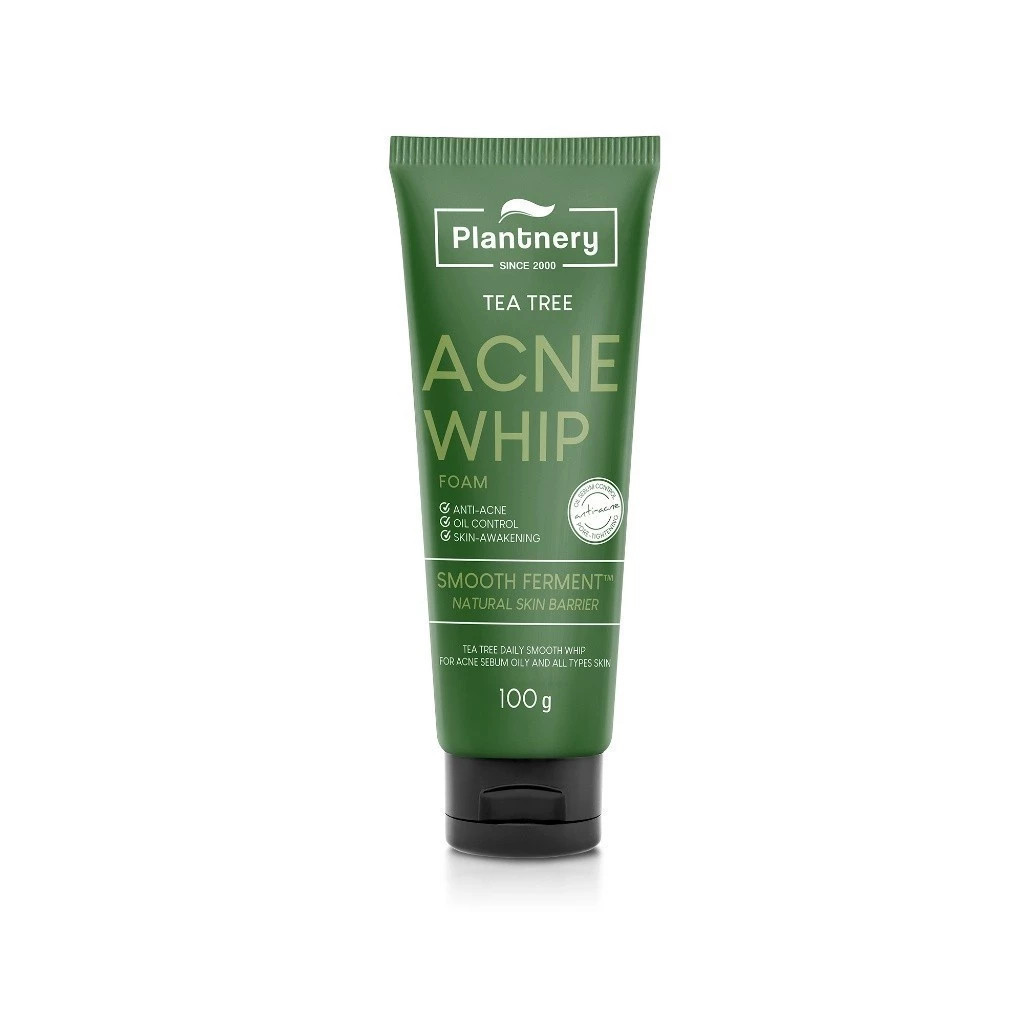 Plantnery Tea Tree Acne Whip Foam 100 g โฟมล้างหน้า ทีทรี เนื้อวิบเนียนนุ่ม สำหรับผิวที่มีปัญหาสิว